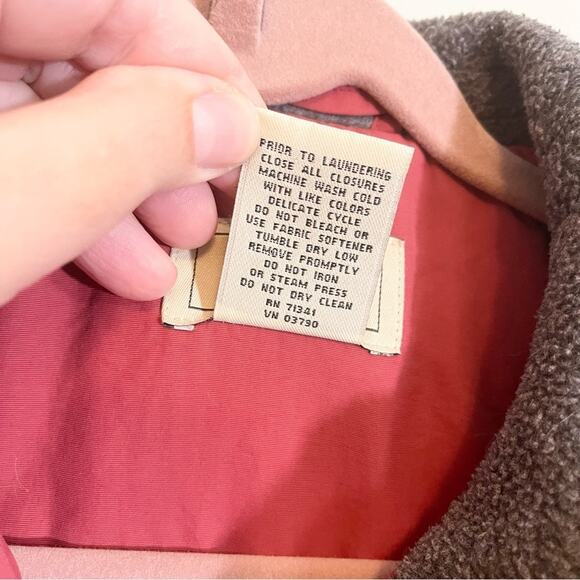 L.L.Bean Womens Collared Long Sleeve Full Zip Fleece Lining Jacket Red Medium - Picture 12 of 16